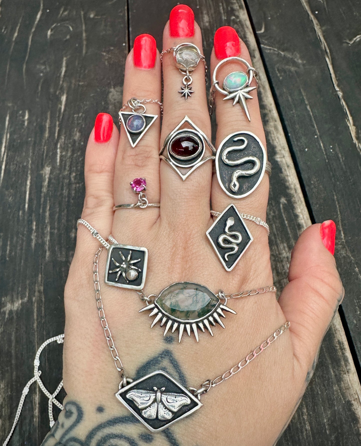 Opal triangle charm (for Ashley)