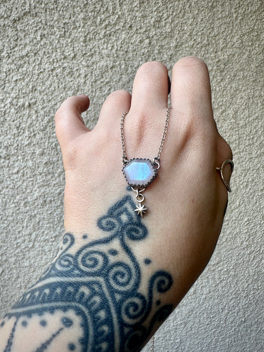 Moonstone starfall necklace