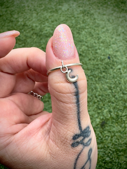 Moon charm ring sz 6.5