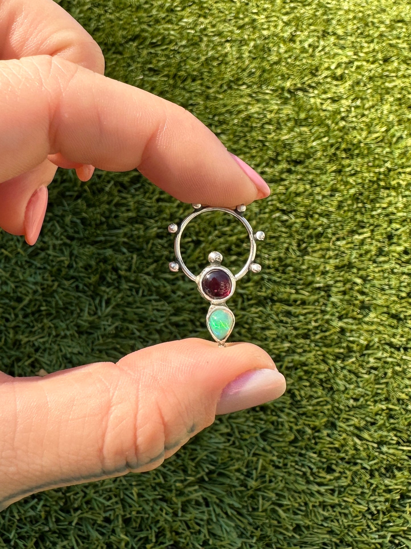 Garnet and opal talisman