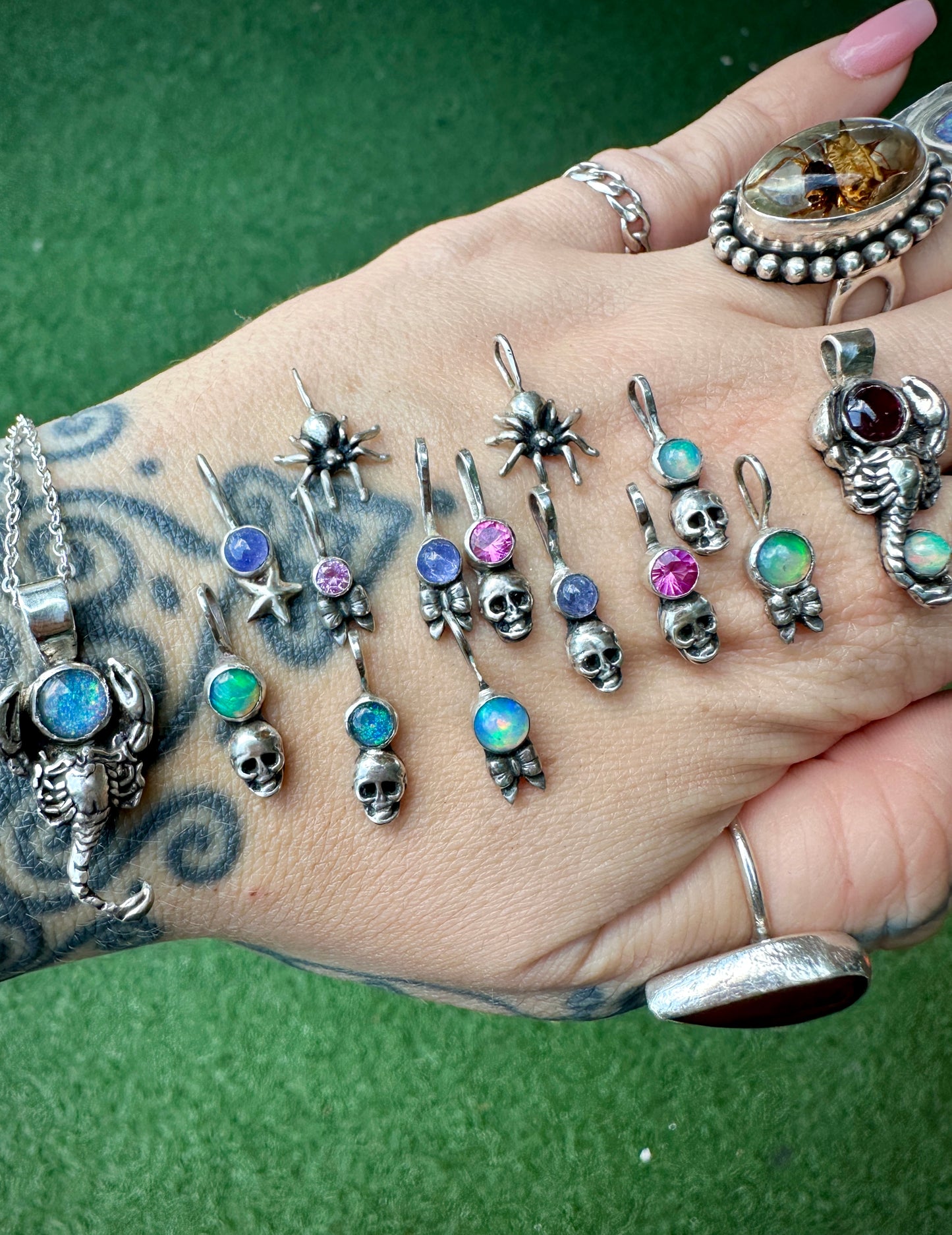 Tanzanite skull charm
