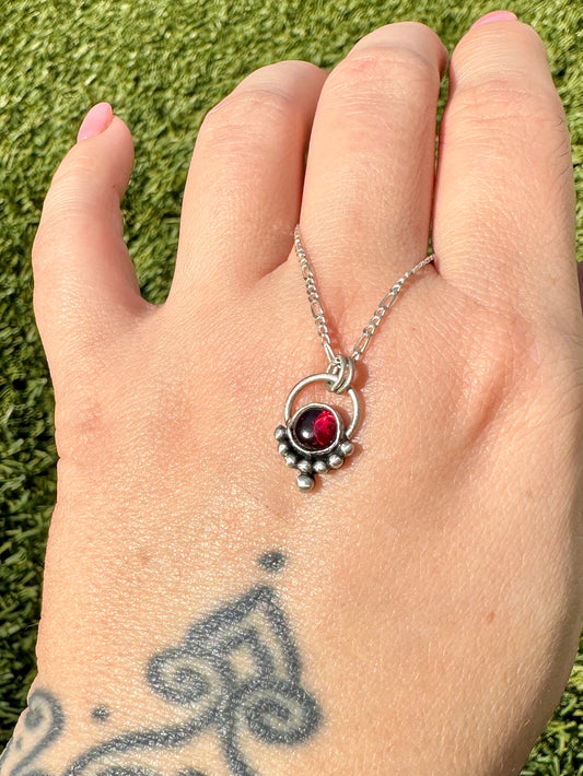 Beaded garnet necklace