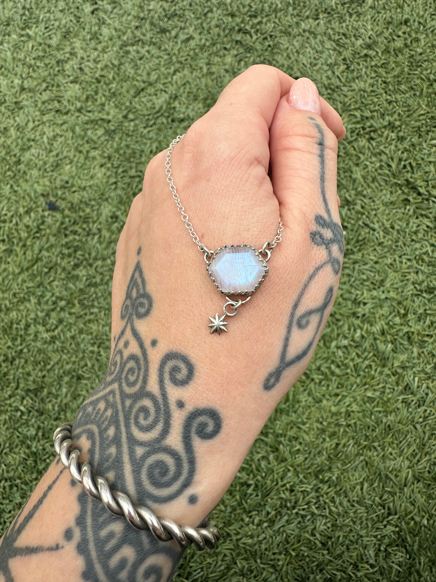 Moonstone starfall necklace