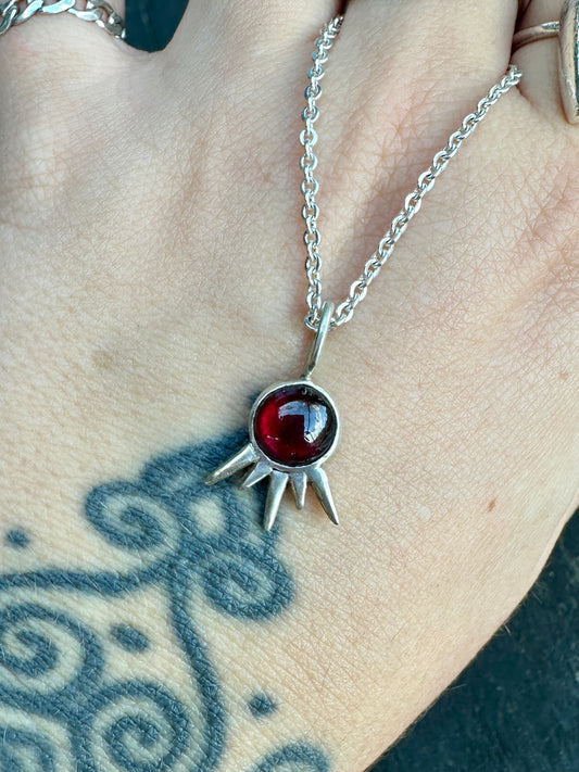 Garnet star necklace