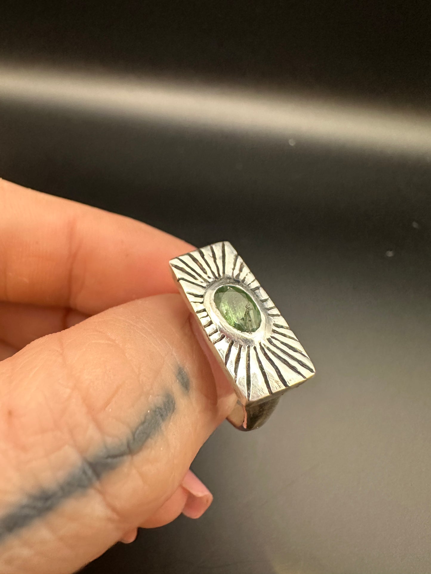 Tourmaline burst ring sz 6.5 (please read description)