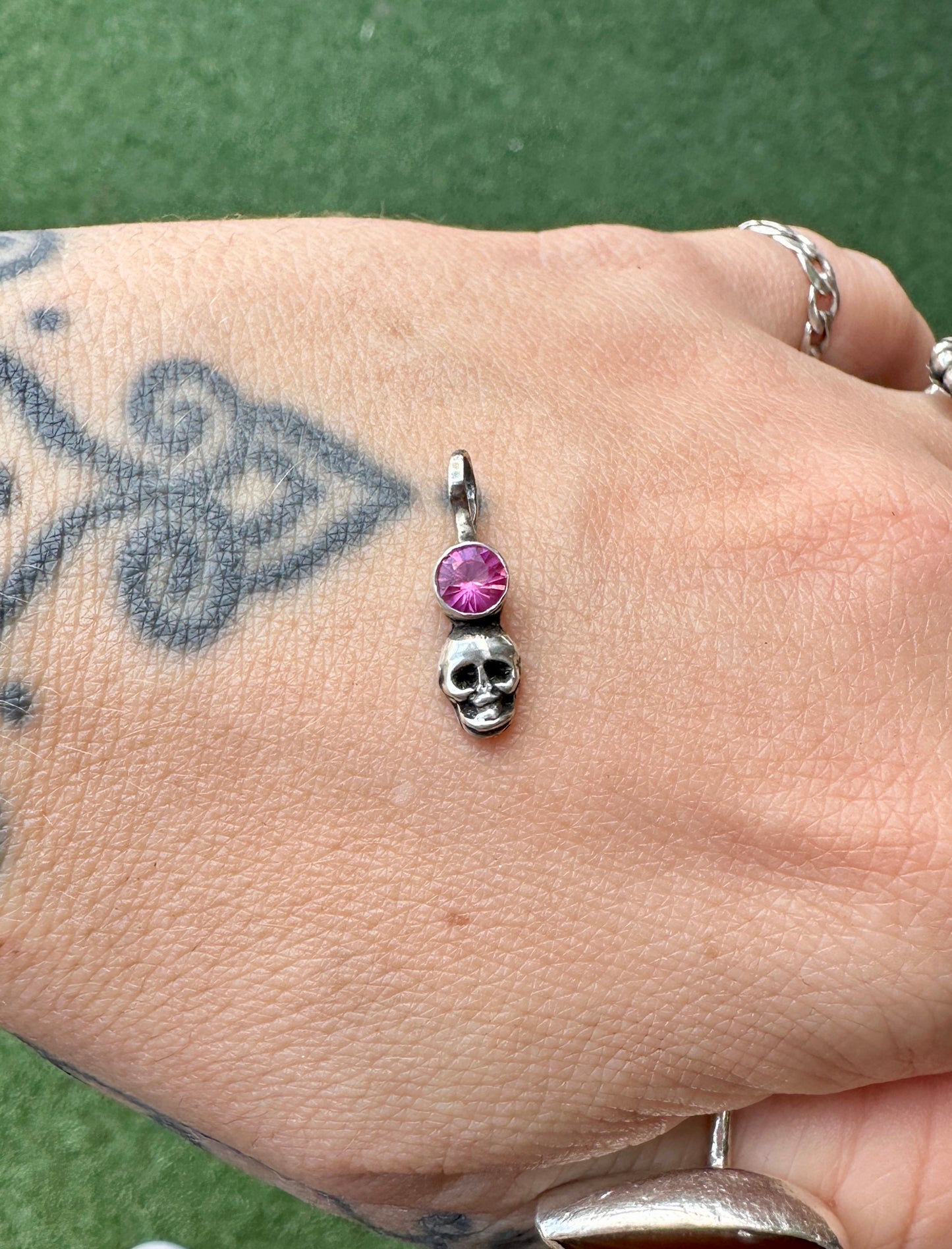 Ruby skull charm