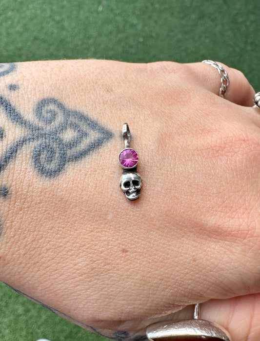 Ruby skull charm