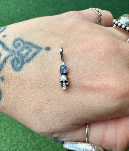 Tanzanite skull charm