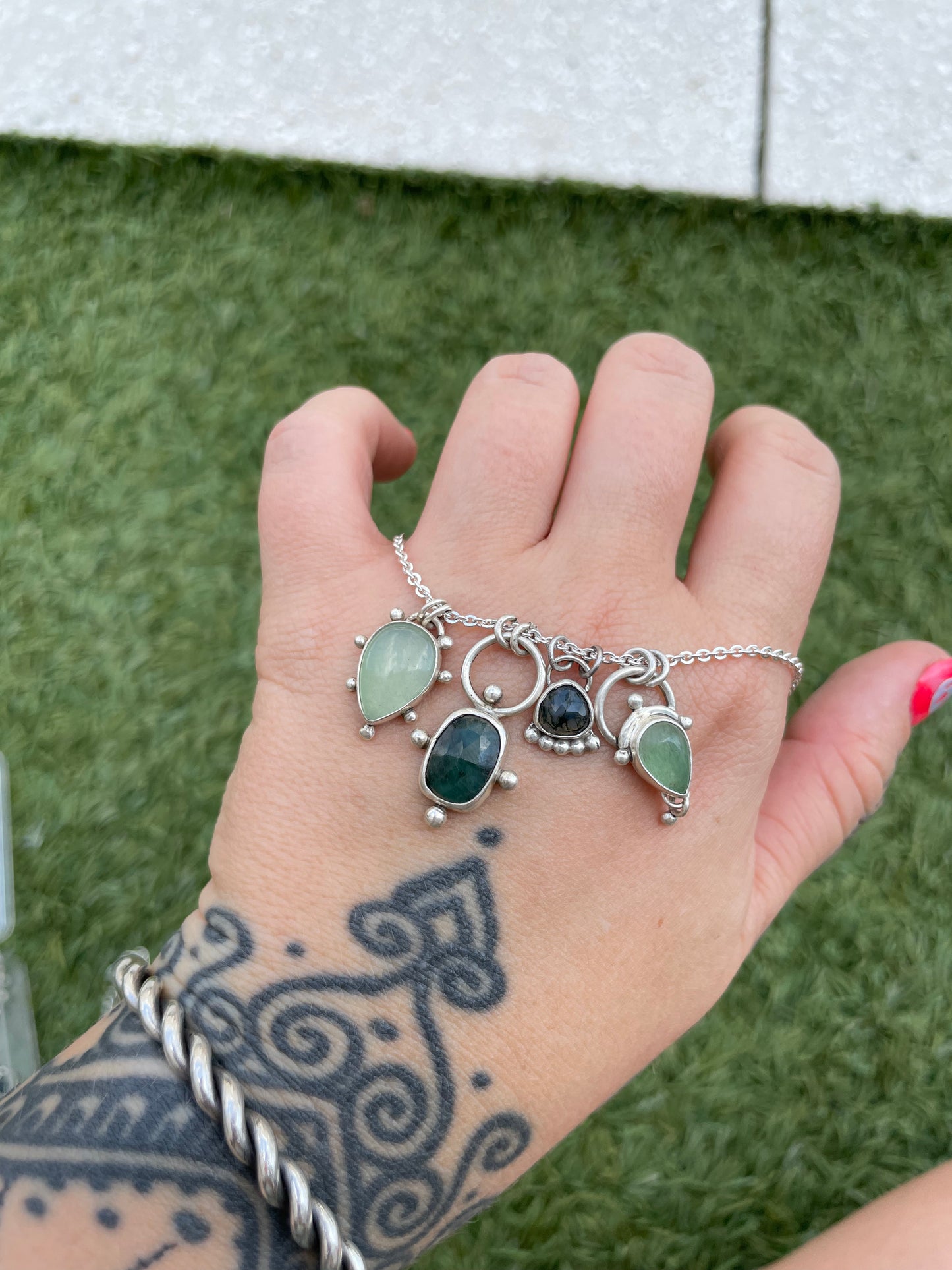 Mini moss agate necklace