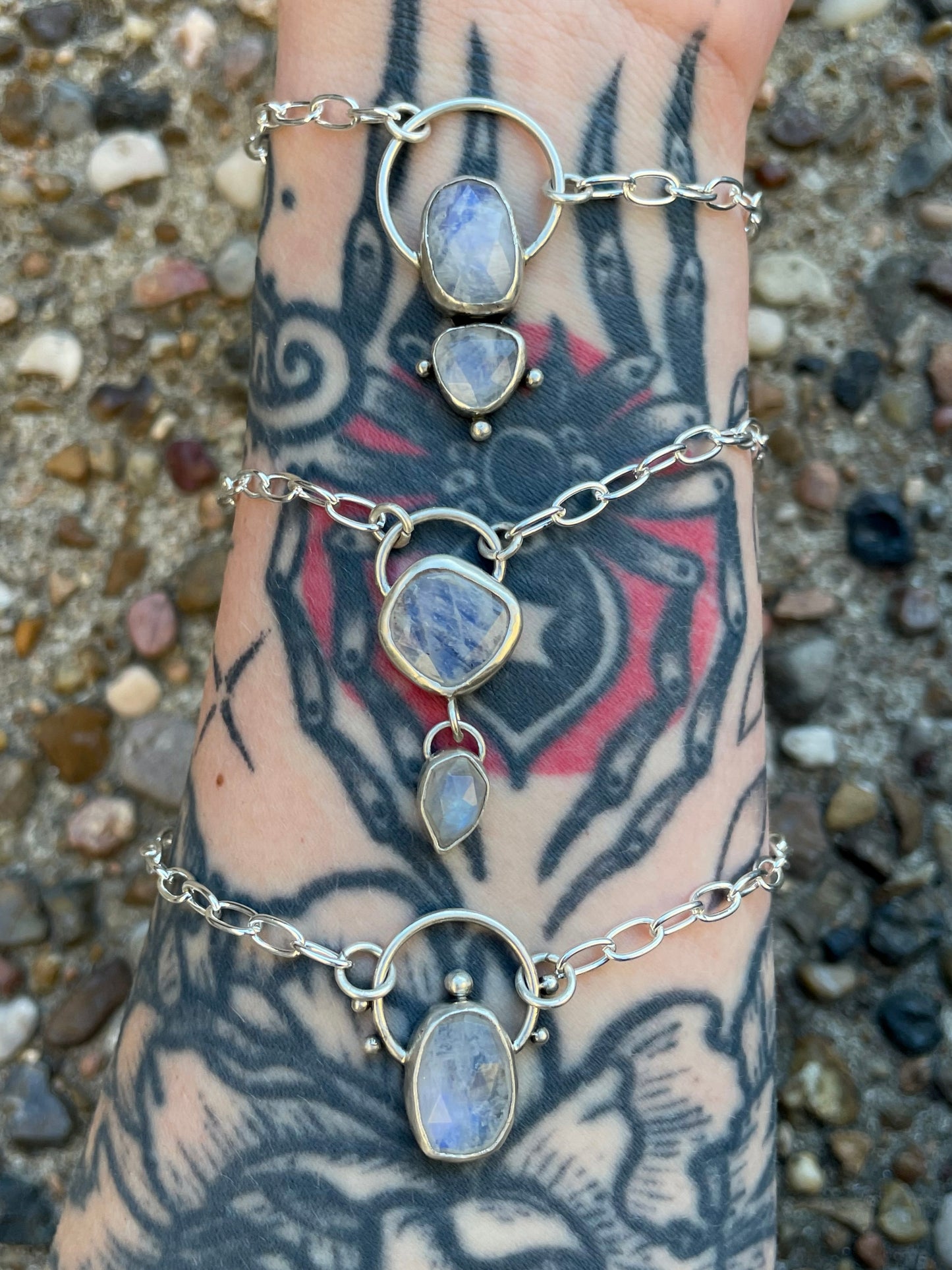 Stacked moonstone necklace