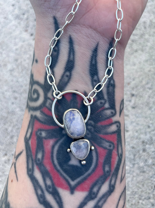 Stacked moonstone necklace