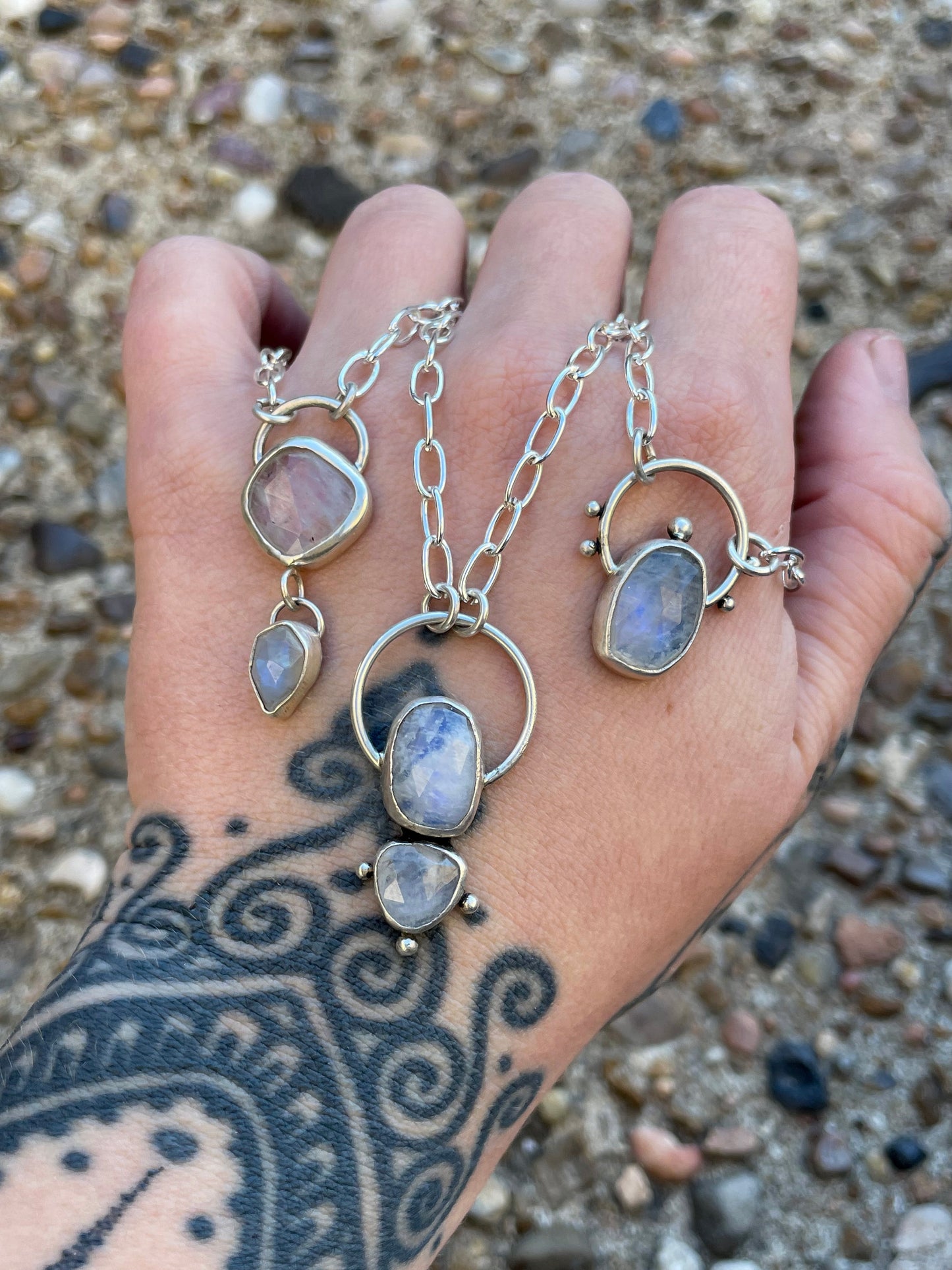 Stacked moonstone necklace