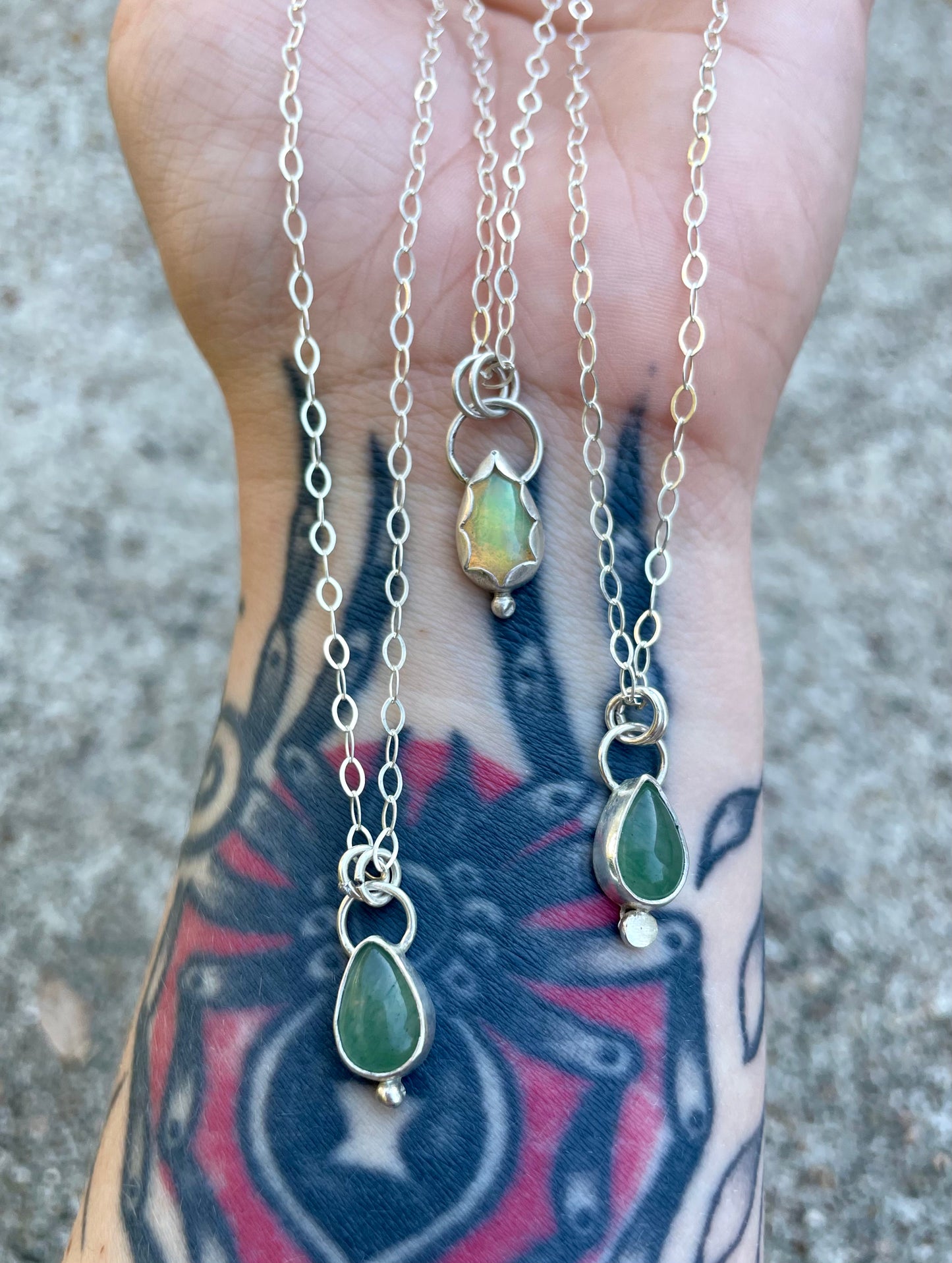 Opal teardrop necklace