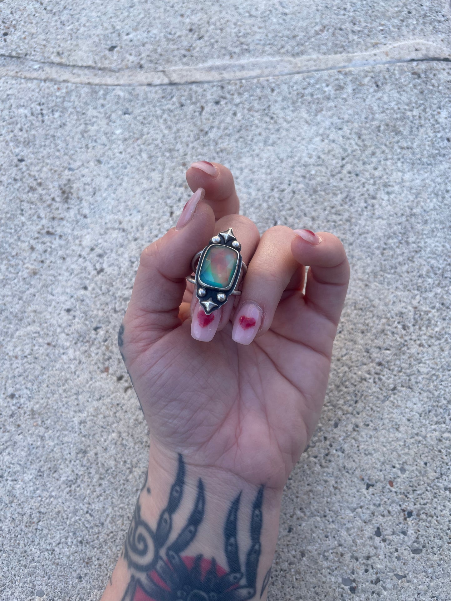 Aura Opal starry sky ring