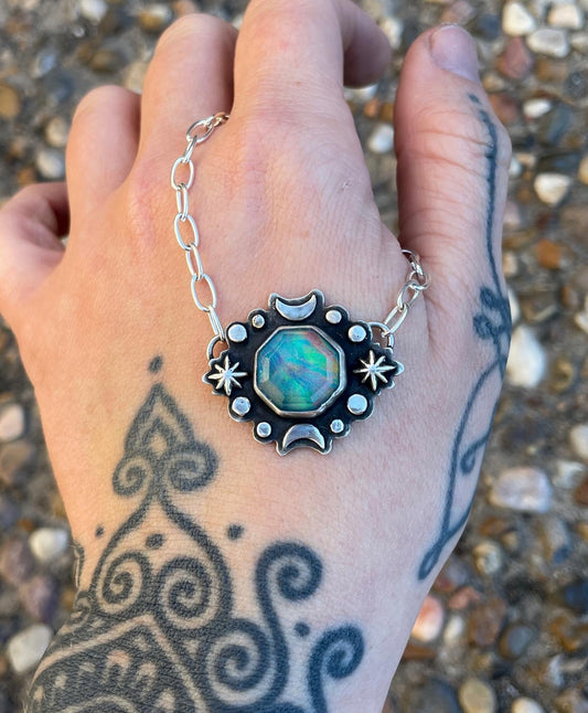 Aura Opal night sky necklace