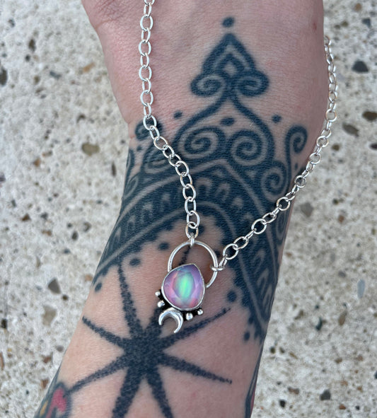 Pastel aura opal moon talisman